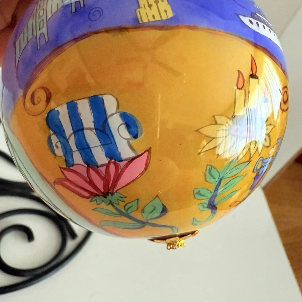 Pier 1 Imports 50 Years Christmas Glass Ornament 2012 Li Bien Hand Painted